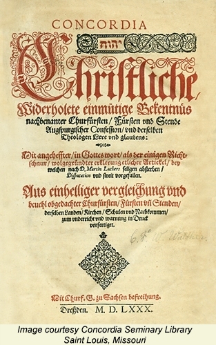 Title page from 1580 Book of Concord